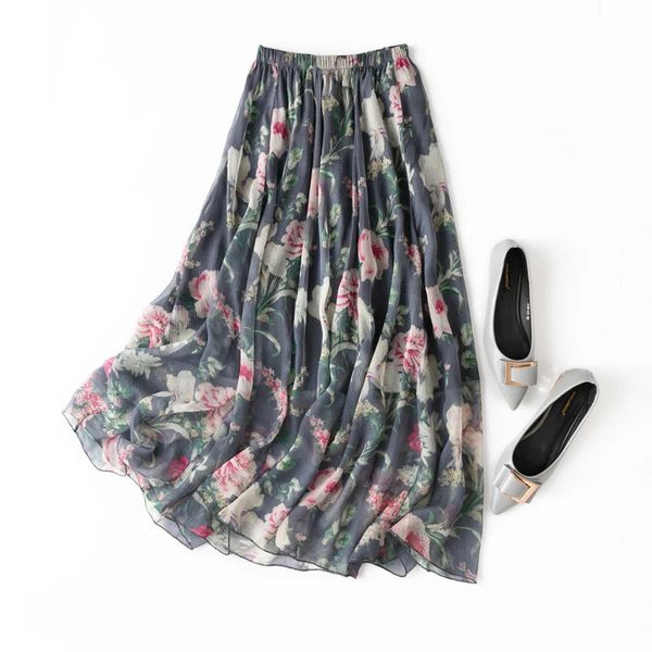 skirt 100 mulberry silk crinkle silk 2 layes summer beach floral style printed midi aline long 81 230225, Black
skirt 100 mulberry silk crinkle silk 2 layes summer beach floral style printed midi aline long 81 230225, Black