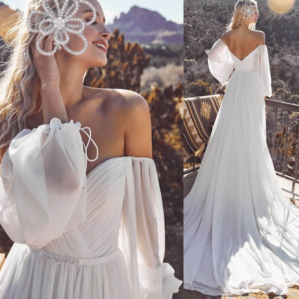 fashion a-line wedding dresses sweetheart long sleeves split chiffon bridal gowns custom made backless sweep train wedding dress, White
fashion a-line wedding dresses sweetheart long sleeves split chiffon bridal gowns custom made backless sweep train wedding dress, White