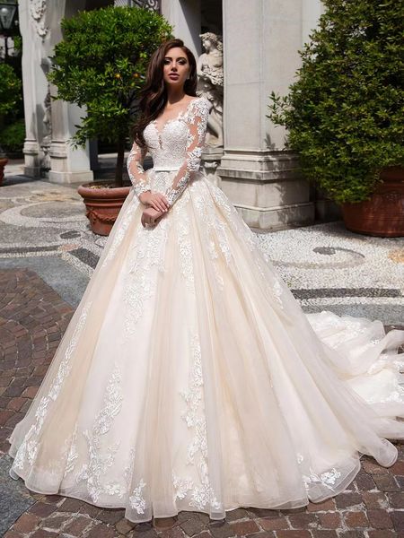 designer a-line wedding dresses sheer neck 3d floral appliqued tiered ruffles bridal gowns sweep train bridal gown custom made plus size ara, White
designer a-line wedding dresses sheer neck 3d floral appliqued tiered ruffles bridal gowns sweep train bridal gown custom made plus size ara, White
