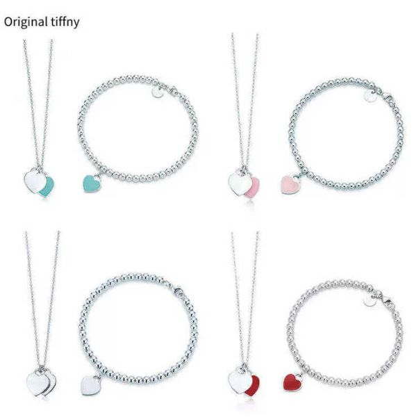 new stainless steel enamel pink two heart necklace t family neck chain short women's 18k gold titanium steel necklace, Black
new stainless steel enamel pink two heart necklace t family neck chain short women's 18k gold titanium steel necklace, Black
