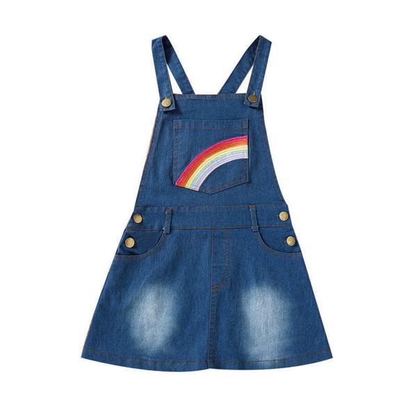 girl's dresses 2023 spring summer girl suspender rainbow denim kids dresses for girls dress children dress elegant clothes sleeveless c, Red;yellow
girl's dresses 2023 spring summer girl suspender rainbow denim kids dresses for girls dress children dress elegant clothes sleeveless c, Red;yellow