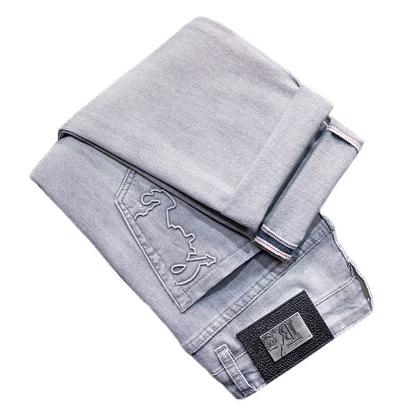 men's jeans spring summer thin slim fit european american high-end brand small straight double f pants q9541-4, Blue
men's jeans spring summer thin slim fit european american high-end brand small straight double f pants q9541-4, Blue