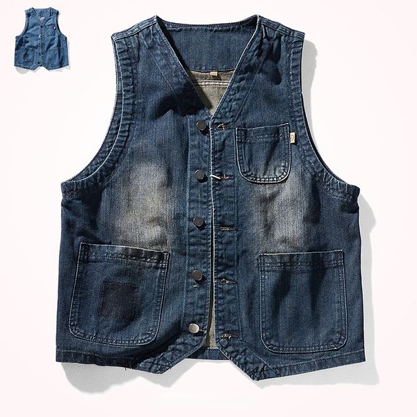 men's vests japanese denim vest retro worn wash casual may khaki man sleeveless jacket 230225, Black;white
men's vests japanese denim vest retro worn wash casual may khaki man sleeveless jacket 230225, Black;white