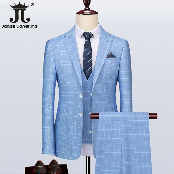 men's suits blazers 5xl jacket vest pants boutique plaid men's business formal three-piece groom wedding dress slim blue british s, White;black
men's suits blazers 5xl jacket vest pants boutique plaid men's business formal three-piece groom wedding dress slim blue british s, White;black