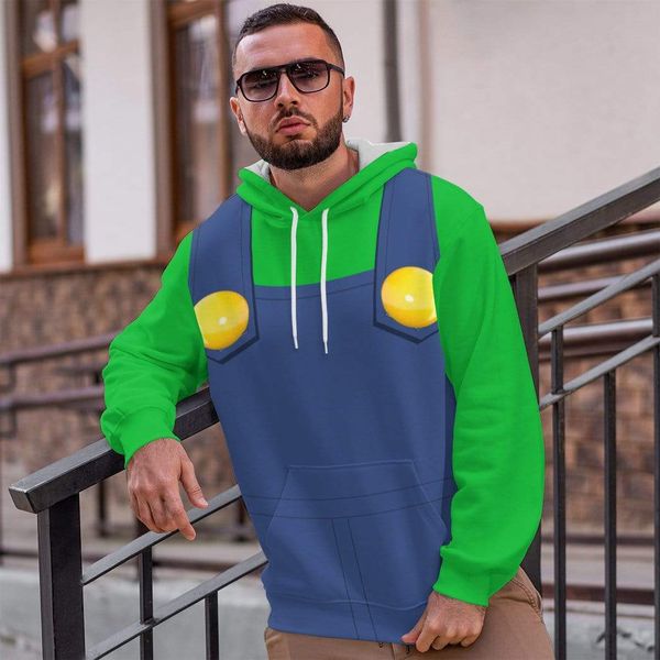 men's hoodies sweatshirts loocl men hoodie cartoon luigi 3d printed women hoodies long sleeves sweatshirt casual zipper jacket cosplay, Black
men's hoodies sweatshirts loocl men hoodie cartoon luigi 3d printed women hoodies long sleeves sweatshirt casual zipper jacket cosplay, Black