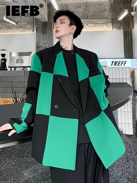 men's suits blazers iefb men suit coat 2023 autumn korean fashion contrast color plaid casual long sleeve trend male jacket temperament, White;black
men's suits blazers iefb men suit coat 2023 autumn korean fashion contrast color plaid casual long sleeve trend male jacket temperament, White;black