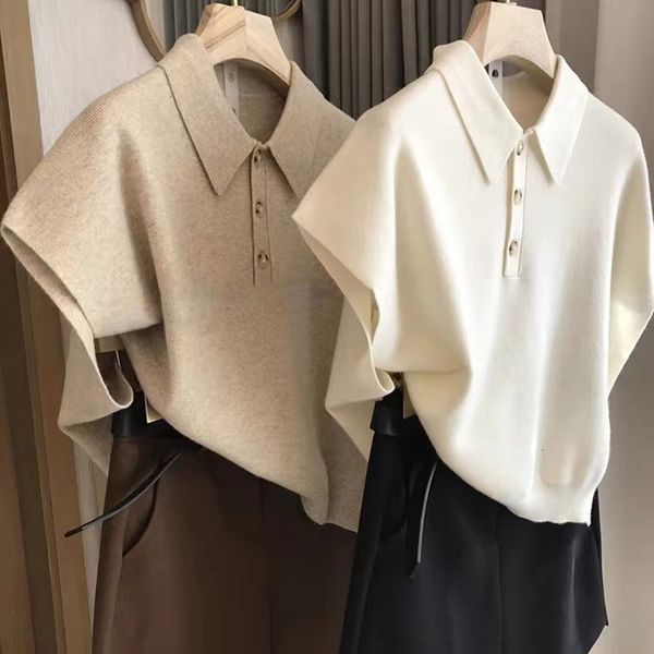 womens sweaters short sleeve sweater women spring clothing wool knitwears lapel knit pullovers summer woolen jumpers korean fasion 230227, White;black
womens sweaters short sleeve sweater women spring clothing wool knitwears lapel knit pullovers summer woolen jumpers korean fasion 230227, White;black