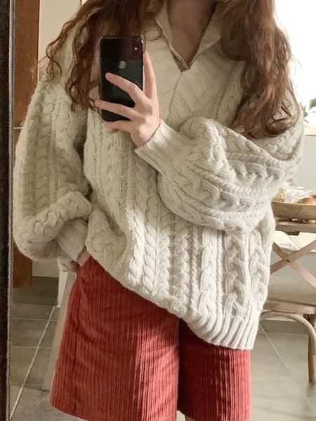 women's sweaters fall winter womens sweaters women clothing knitted loose sweater knitting wool oversize pullover woman sweaters girls, White;black
women's sweaters fall winter womens sweaters women clothing knitted loose sweater knitting wool oversize pullover woman sweaters girls, White;black