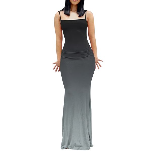 summer women casual dresses bodycon camis long dress lady classic sleeveless spaghetti strap stretchy maxi dress, Black;gray
summer women casual dresses bodycon camis long dress lady classic sleeveless spaghetti strap stretchy maxi dress, Black;gray