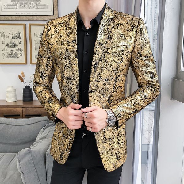 men's suits blazers slim and floral men's suit jacket luxury gold print wedding s for men clothing 230227, White;black
men's suits blazers slim and floral men's suit jacket luxury gold print wedding s for men clothing 230227, White;black