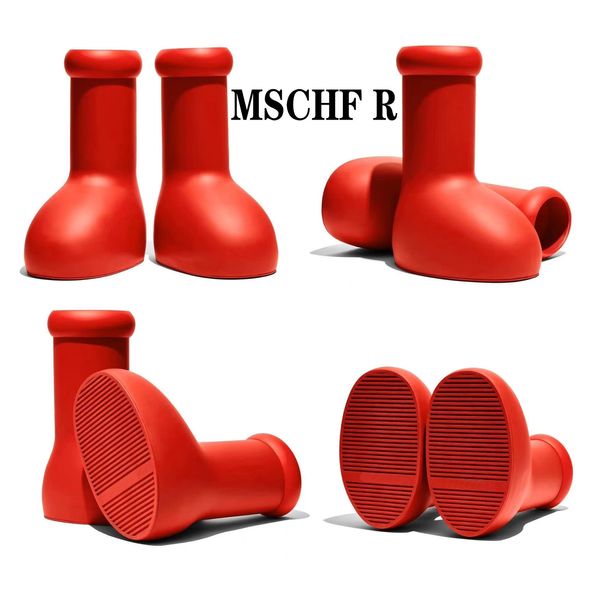 

2023 MSCHF Men Women Rain Boots Designers big red boot Thick Bottom Non-Slip Booties Rubber Platform Bootie Fashion astro boy size 35-46, Black