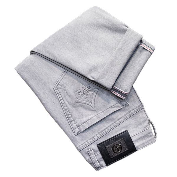 men's jeans spring summer thin slim fit european american high-end brand small straight double f pants q9540-4, Blue
men's jeans spring summer thin slim fit european american high-end brand small straight double f pants q9540-4, Blue