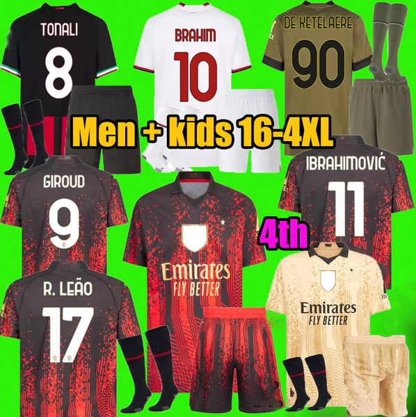 2023 4th ibrahimovic giroud soccer jerseys 22 23 theo brahim tonali romagnoli r.leao s.castillejo kessie saelemaekers football shirt ac, Black;yellow
2023 4th ibrahimovic giroud soccer jerseys 22 23 theo brahim tonali romagnoli r.leao s.castillejo kessie saelemaekers football shirt ac, Black;yellow