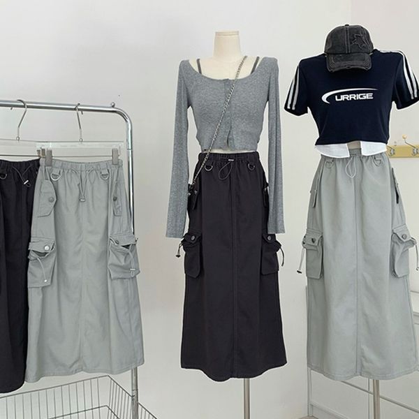 skirts lauri laki drawstring cargo for women harajuku casual split pocket long spring summer 2023 korean style 230225, Black
skirts lauri laki drawstring cargo for women harajuku casual split pocket long spring summer 2023 korean style 230225, Black