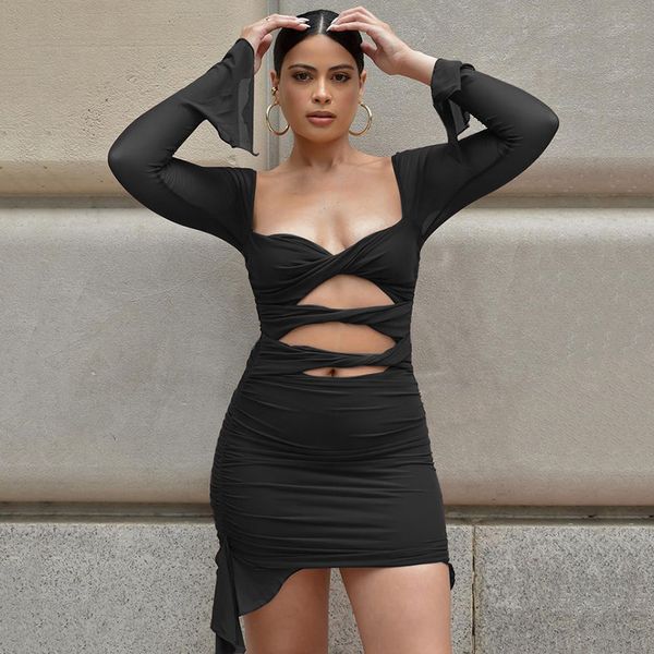 hollow out mini dress women robe double layer mesh strapless full sleeve backless skinny party short dress vestido, Black;gray
hollow out mini dress women robe double layer mesh strapless full sleeve backless skinny party short dress vestido, Black;gray