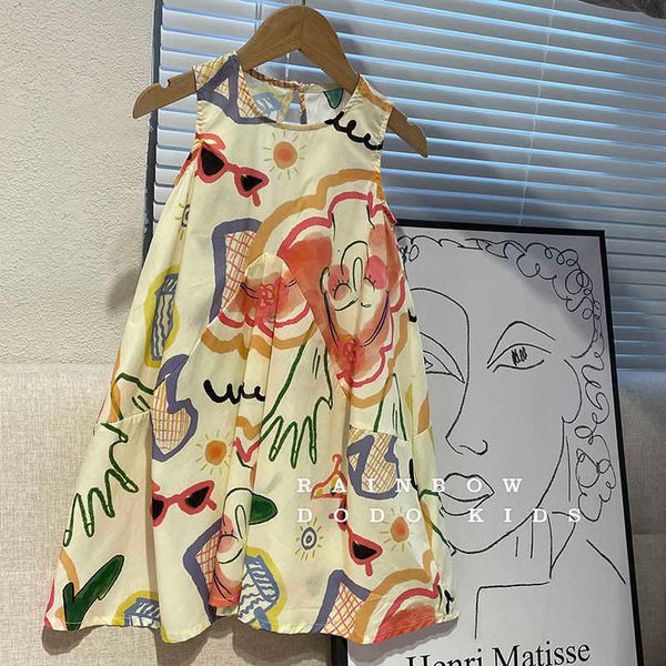 girl's dresses summer floral graffiti dress lolita child girlss sleeveless midi dress children dresses for teens party princess sundres, Red;yellow
girl's dresses summer floral graffiti dress lolita child girlss sleeveless midi dress children dresses for teens party princess sundres, Red;yellow