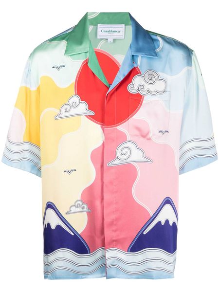 23ss new casablanca silk casual shirt men and women fanglue marshall mountain red sun gradual change hawaiian short sleeve shirt for, White;black
23ss new casablanca silk casual shirt men and women fanglue marshall mountain red sun gradual change hawaiian short sleeve shirt for, White;black