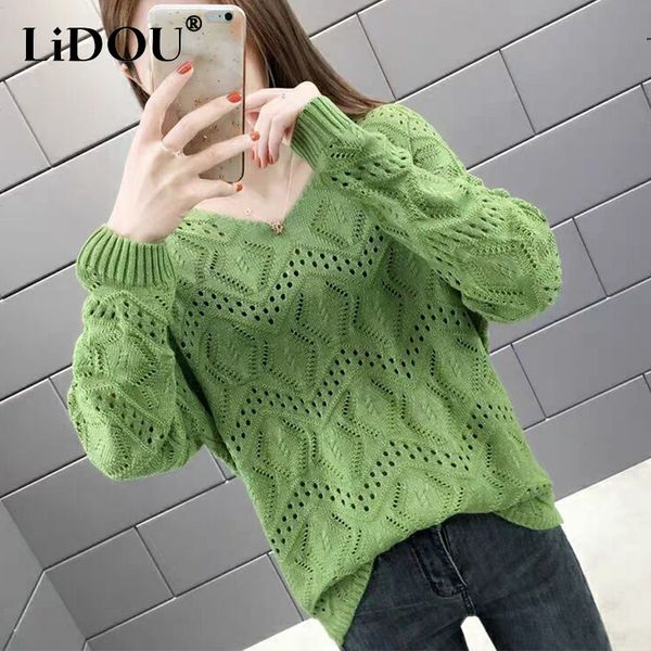 women's sweaters spring autumn korean style solid hollow out jumper women v-neck fashion all-match pullover sweater elegant chic female, White;black
women's sweaters spring autumn korean style solid hollow out jumper women v-neck fashion all-match pullover sweater elegant chic female, White;black