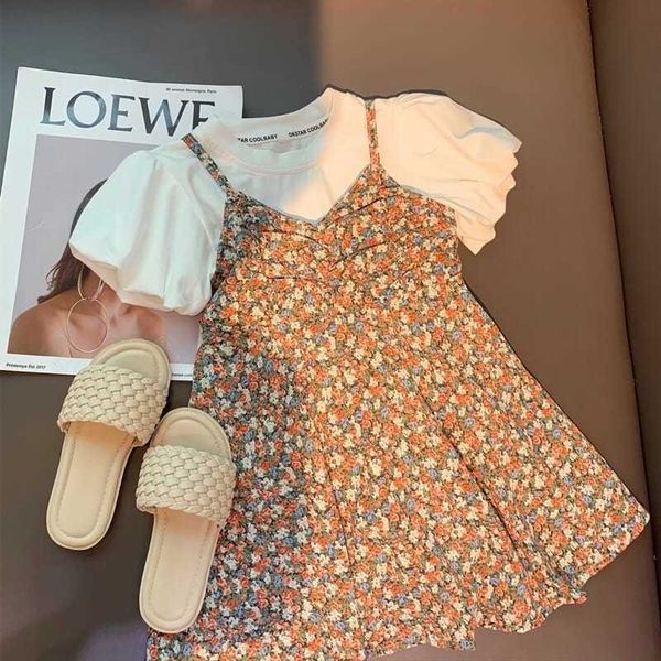 girl's dresses summer floral kids little girls clothing casual dress set elegant children clothing set for teens party fairy princess s, Red;yellow
girl's dresses summer floral kids little girls clothing casual dress set elegant children clothing set for teens party fairy princess s, Red;yellow