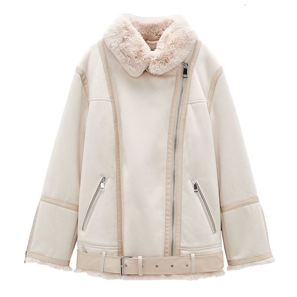 women's wool blends autumn and winter thickened clothing doublesided lamb velvet fur coat deerskin jacket cotton 230227, Black
women's wool blends autumn and winter thickened clothing doublesided lamb velvet fur coat deerskin jacket cotton 230227, Black