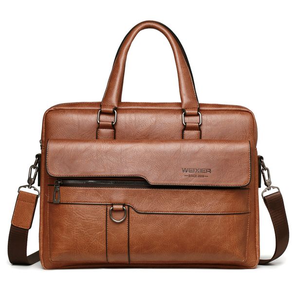 

briefcases 2023 men briefcase bag business famous brand pu leather shoulder messenger bags office handbag 14 inch lapbag 230227