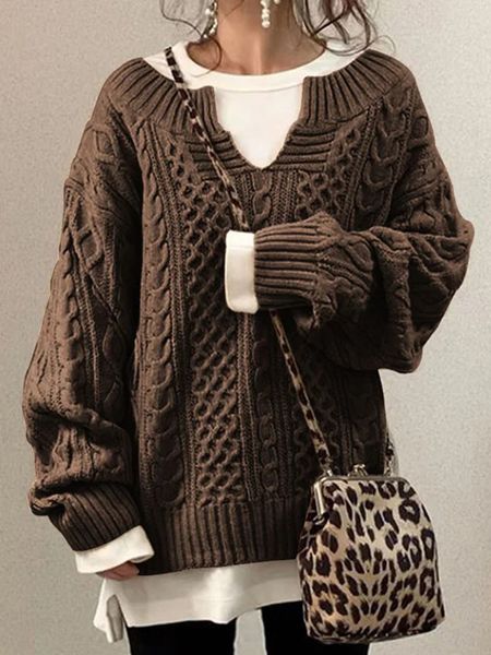 women's sweaters knitted sweater women fashion chic pullovers sweet basic casual loose long sleeve v-neck knitwear autumn winter 23022, White;black
women's sweaters knitted sweater women fashion chic pullovers sweet basic casual loose long sleeve v-neck knitwear autumn winter 23022, White;black