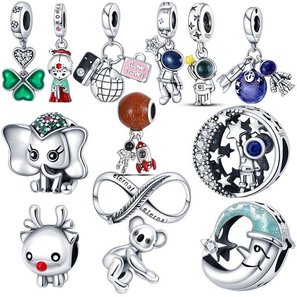 real 925 sterling silver pandora charm white pendant star series astronaut star pendant jewelry fashion accessories, Bronze;silver
real 925 sterling silver pandora charm white pendant star series astronaut star pendant jewelry fashion accessories, Bronze;silver
