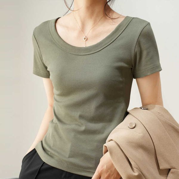 t-shirt select pure cotton u-neck women's short-sleeved 2023 summer new loose and thin high grade bottom, White
t-shirt select pure cotton u-neck women's short-sleeved 2023 summer new loose and thin high grade bottom, White