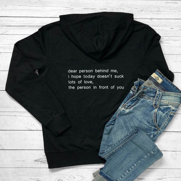 women's hoodies sweatshirts english letter dear person behind me casual long sleeve slogan hooded harajuku women pullovers 230227, Black
women's hoodies sweatshirts english letter dear person behind me casual long sleeve slogan hooded harajuku women pullovers 230227, Black
