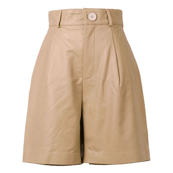 women's shorts yoloagain spring summer real leather straight shorts women white black suit shorts high waist loose 230227 
women's shorts yoloagain spring summer real leather straight shorts women white black suit shorts high waist loose 230227