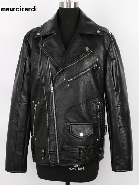 men's leather faux leather mauroicardi spring autumn black pu leather biker jacket for men style long sleeve zipper plus size fashion m
men's leather faux leather mauroicardi spring autumn black pu leather biker jacket for men style long sleeve zipper plus size fashion m