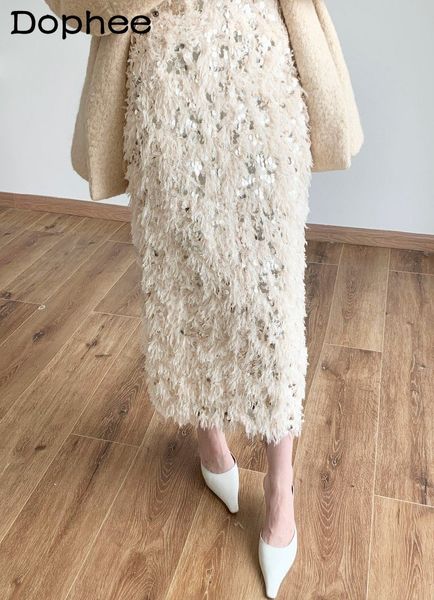 skirts embroidery sequins luxury feather warm white slim-fit slimming fairy slit skirt women fall winter plush mid-length hip skirt 230227, Black
skirts embroidery sequins luxury feather warm white slim-fit slimming fairy slit skirt women fall winter plush mid-length hip skirt 230227, Black