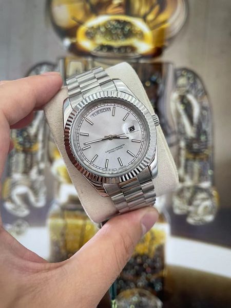 sales priority men's white dial watch magnifying glass calendar day date deluxe v3 series automatic mechanical, Slivery;brown
sales priority men's white dial watch magnifying glass calendar day date deluxe v3 series automatic mechanical, Slivery;brown