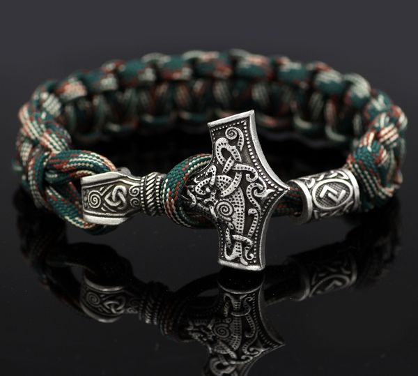 ancient norse viking charm bracelets hammer paracord amulet runes beads hand made rope wrap scandinavian gift, Golden;silver
ancient norse viking charm bracelets hammer paracord amulet runes beads hand made rope wrap scandinavian gift, Golden;silver