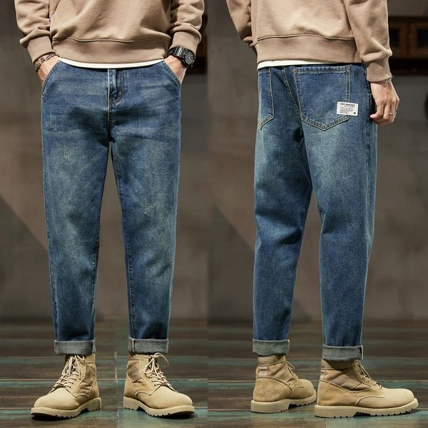men's jeans baggy men harem pants loose fit wide leg vintage clothes casual male denim trousers streetwear patched pockets hiphop kpop, Blue
men's jeans baggy men harem pants loose fit wide leg vintage clothes casual male denim trousers streetwear patched pockets hiphop kpop, Blue