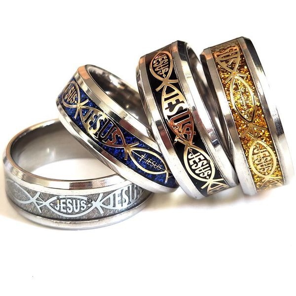 band rings bulk lots 50pcs quality comfort fit jesus fish stainless steel religious ring 8mm men fashion jewelry 230225, Silver
band rings bulk lots 50pcs quality comfort fit jesus fish stainless steel religious ring 8mm men fashion jewelry 230225, Silver