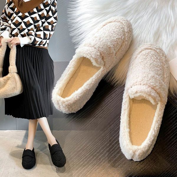 dress shoes women's autumn winter casual fashion lamb wool plus velvet warm cotton flat loafers single shoes comfortable ladies beans s, Black
dress shoes women's autumn winter casual fashion lamb wool plus velvet warm cotton flat loafers single shoes comfortable ladies beans s, Black