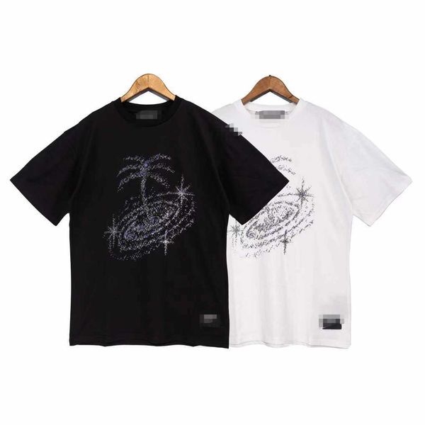 men's and women's t shirt 2023 fashion high street brand palm right starry sky starry coconut tree high personalized couple same r, White
men's and women's t shirt 2023 fashion high street brand palm right starry sky starry coconut tree high personalized couple same r, White