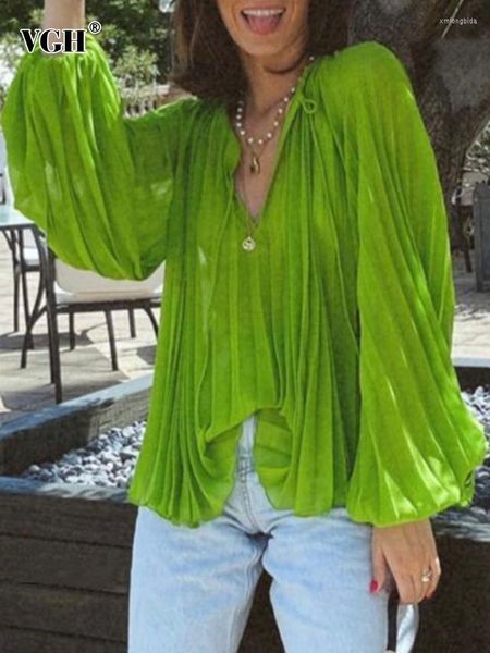women's blouses vgh korean style solid shirt for round neck lantern sleeve loose minimalist female 2023 spring clothes, White
women's blouses vgh korean style solid shirt for round neck lantern sleeve loose minimalist female 2023 spring clothes, White