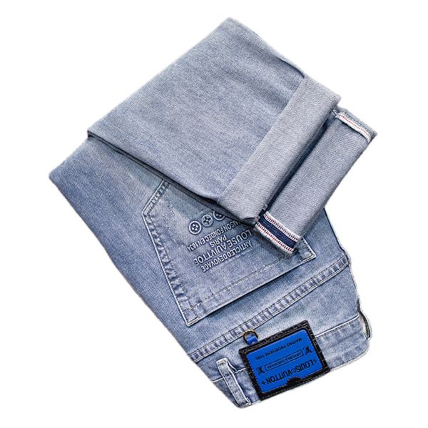 men's jeans spring summer thin slim fit european american high-end brand small straight double f pants q9544-3, Blue
men's jeans spring summer thin slim fit european american high-end brand small straight double f pants q9544-3, Blue