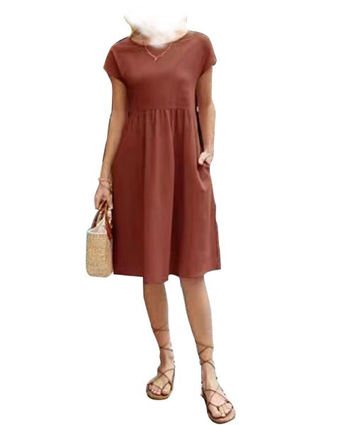 2023 women's dress european and american fashion summer ol temperament women's cotton linen round neck a-line dress, Black;gray
2023 women's dress european and american fashion summer ol temperament women's cotton linen round neck a-line dress, Black;gray