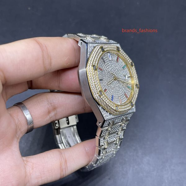 moissaniteice diamond watch shiny case 42mm automatic watches two tone silver gold diamonds steel glass back men's watch2023, Slivery;brown
moissaniteice diamond watch shiny case 42mm automatic watches two tone silver gold diamonds steel glass back men's watch2023, Slivery;brown