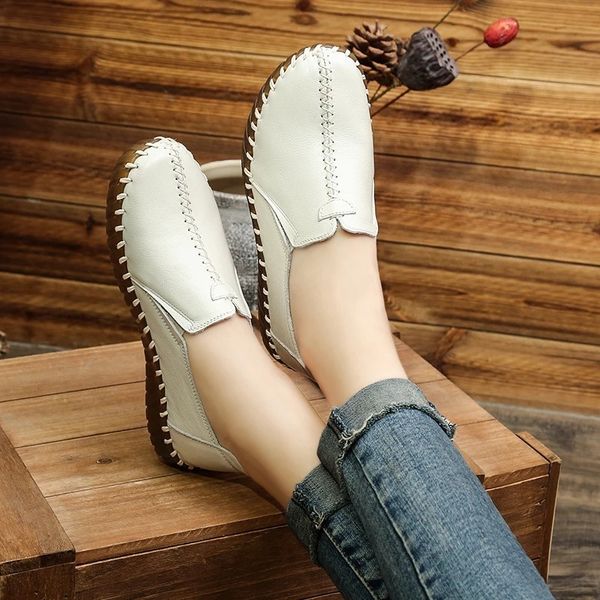 dress shoes autumn wide width women shoes genuine leather ballet flats women's white loafers driving moccasins ladies shoes for foot bo, Black
dress shoes autumn wide width women shoes genuine leather ballet flats women's white loafers driving moccasins ladies shoes for foot bo, Black