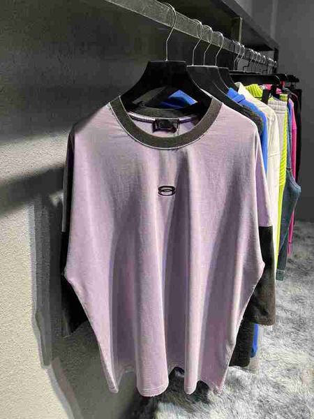 women's t-shirt designer spring and autumn high version b family double ring letter embroidered pullover round neck worn out hole loose, White
women's t-shirt designer spring and autumn high version b family double ring letter embroidered pullover round neck worn out hole loose, White