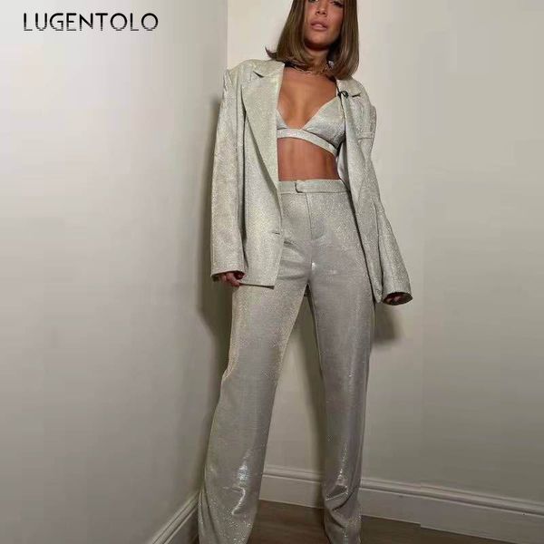 womens two piece pants women fashion shiny blazer sets spring summer suit jacket underwear straight set long sleeve silver 230227, White
womens two piece pants women fashion shiny blazer sets spring summer suit jacket underwear straight set long sleeve silver 230227, White