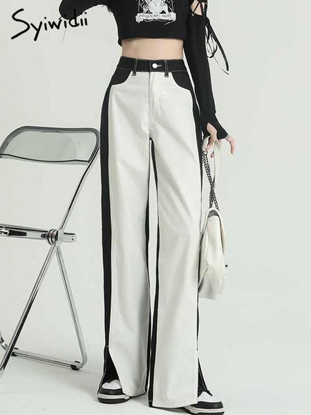 women's jeans syiwidii y2k flare split jeans for women white black wide leg high waisted baggy jeans vintage streetwear denim pants 230, Blue
women's jeans syiwidii y2k flare split jeans for women white black wide leg high waisted baggy jeans vintage streetwear denim pants 230, Blue