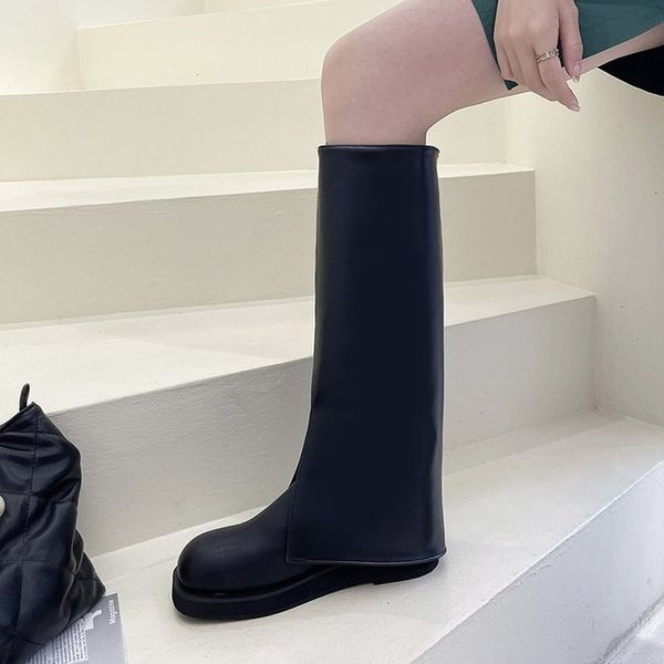boots women's high round toe leather and pu woman brand design women shoe european style trouser botas de mujer 230227, Black
boots women's high round toe leather and pu woman brand design women shoe european style trouser botas de mujer 230227, Black
