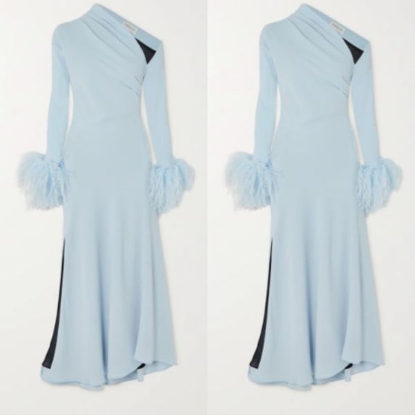 party dresses elegant long one shoulder light blue evening dress with feathers muslim mermaid crepe pleats robe de gown for women 230225, White;black
party dresses elegant long one shoulder light blue evening dress with feathers muslim mermaid crepe pleats robe de gown for women 230225, White;black