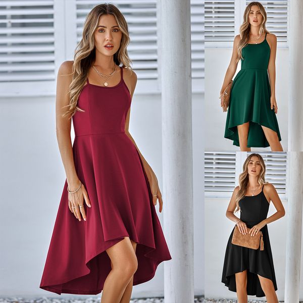 women's summer pleated mini dress fashion solid color sleeveless loose ruffles sling party robe irregular dress, Black;gray
women's summer pleated mini dress fashion solid color sleeveless loose ruffles sling party robe irregular dress, Black;gray