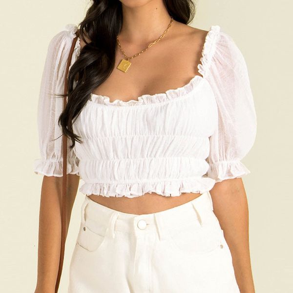 women's tshirt skinny summer t shirt women ruched short lantern sleeve basic white crop square neck chiffon clothes streetwear 230225
women's tshirt skinny summer t shirt women ruched short lantern sleeve basic white crop square neck chiffon clothes streetwear 230225